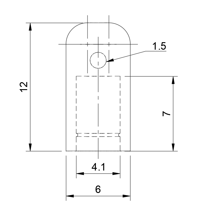 Embout pour jonc ou tube Ø 4 mm percé Ø 1,5 mm – Image 2